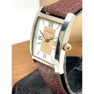 Caravelle by Bulova Women's Watch 45L187 Quartz Rose White Dial Brown Le…